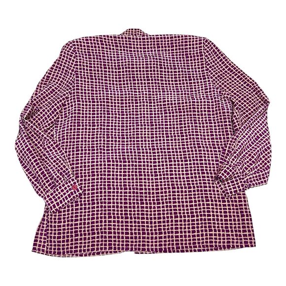 Vintage Artsy Blouse 10 Purple Geometric Print Retro Top - Picture 16 of 16